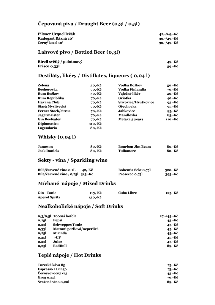 Nápojovy listek 1.11.2025